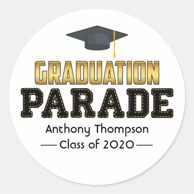 Drive By Graduation Parade Classic Round Sticker (Front)