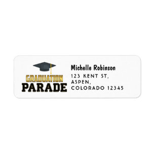 Drive By Graduation Parade Return Address Label
