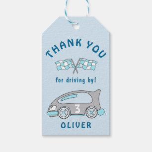 Drive By Party Cute Race Car Drive Through Gift Tags