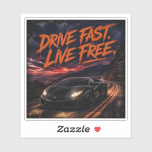 Drive Fast Live Free – Minimal Racing Quote Vinyl