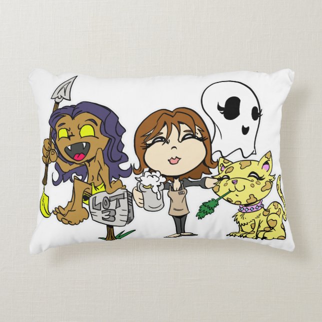 Drive-In Family Toon Style Decorative Cushion (Front)