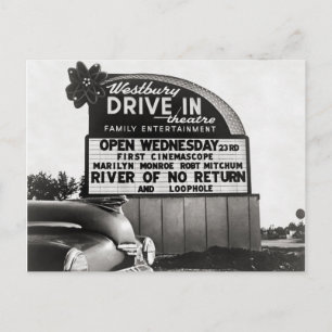 Drive-In Theatre, 1954 Postcard