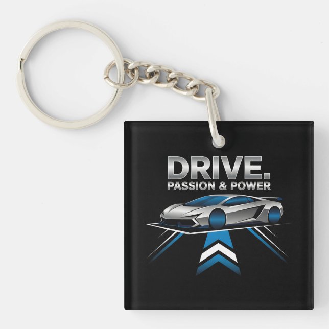 Drive Passion & Power Motivational Keychain (Front)