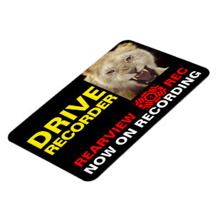 DRIVE RECORDER Warning Plate(LION) Magnet