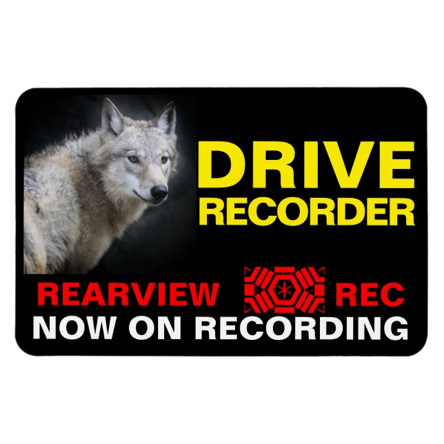DRIVE RECORDER Warning Plate(WOLF) Magnet (Horizontal)