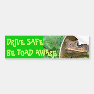 DRIVE SAFE - BE TOAD AWARE BUMPER STICKER