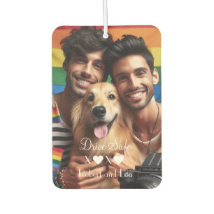 Drive Safe Gay Couple Love Custom Photo Car Air Freshener