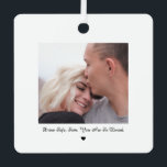 Drive Safe Minimal Photo Car Ornament<br><div class="desc">This minimal ornament features a photo section,  a quote,  and a heart. Choose from a selection of materials including metal,  ceramic,  and more! Personalize this design with your photo and quote or name of choice! Choose to adjust the heart's color to your preference as well.</div>