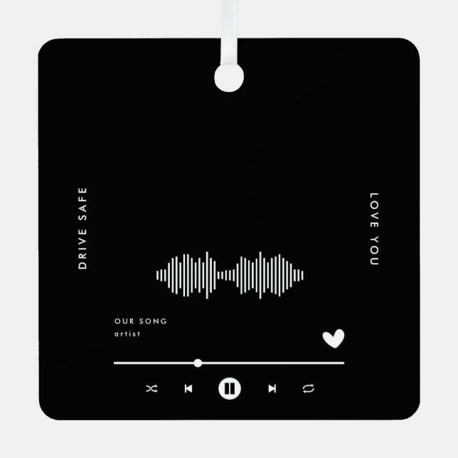 Drive Safe Music Player Photo Car Ornament (Front)