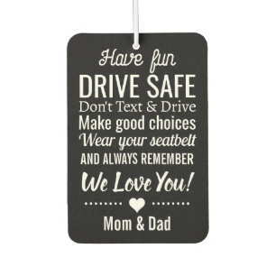 Drive Safe Reminder for Son/Daughter Custom Photo Car Air Freshener