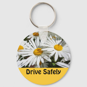 Drive Safely Keychains Driving Safe gifts Daisies