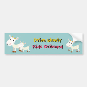 Drive Slowly Kids Onboard Bumper Sticker