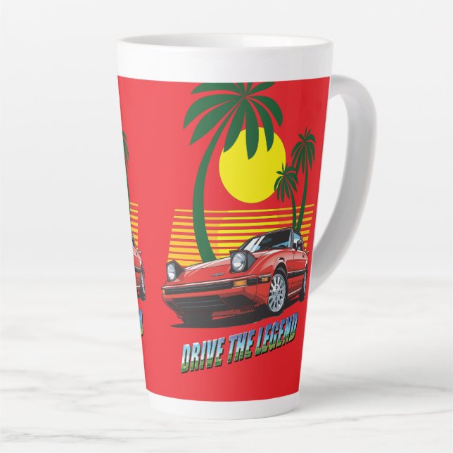 'Drive the Legend' v02 Latte Mug (Right Angle)