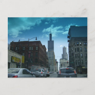 Drive Through Downtown Chicago Postcard