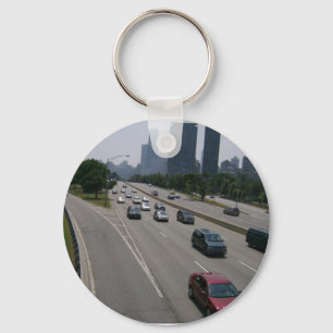 Drive Through Work Traffic Keychain