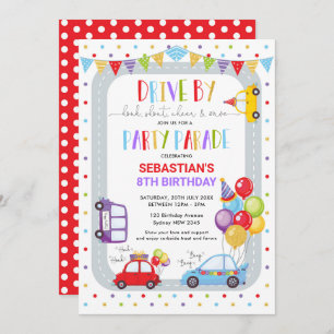 Drive Thru Birthday Parade Quarantine Party Invitation