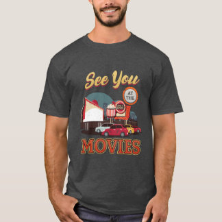 drivein theater car movie theater friend T-Shirt