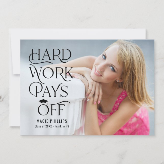 Driven Grad Editable Colour Graduation Invitation (Front)