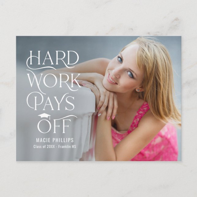 Driven Grad Editable Colour Graduation Postcard (Front)