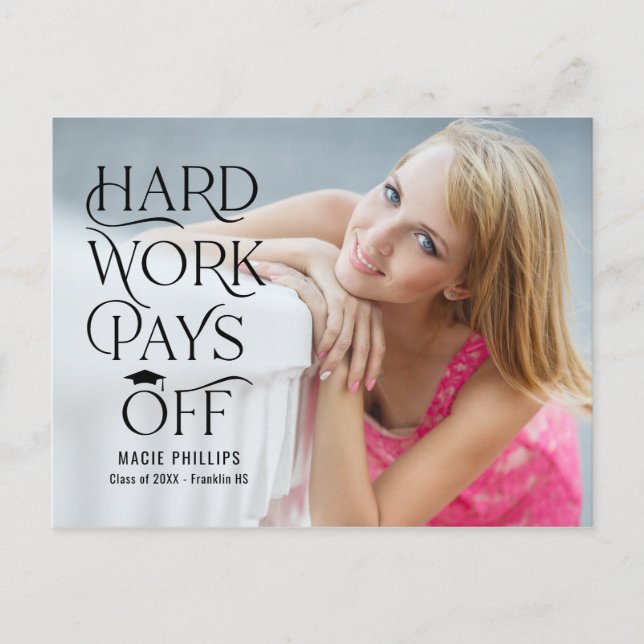 Driven Grad Editable Colour Graduation Postcard (Front)