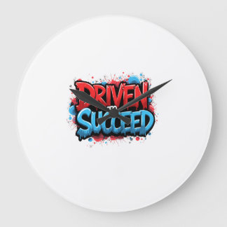 Driven to Succeed – Graffiti Car Enthusiast Large Clock