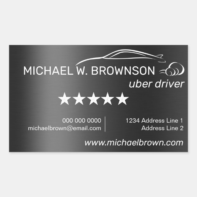 Driver Auto Car Rectangular Sticker (Front)