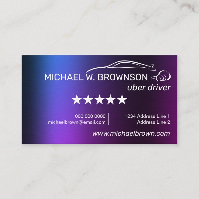 driver Automobile Service Car Business Card (Front)