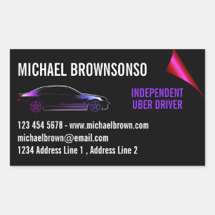 Driver Independent Car Auto Rectangular Sticker