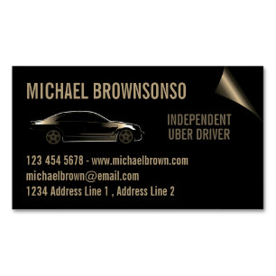 Driver Independent Car seat gold Magnetic Business Card