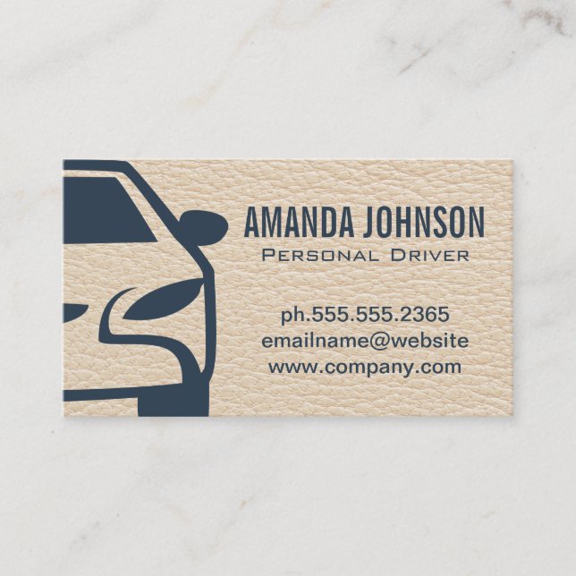 Driver | Leather Background Business Card (Front)