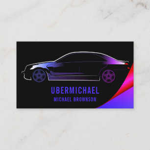 Driver Metallic Car Black lux auto Business Card