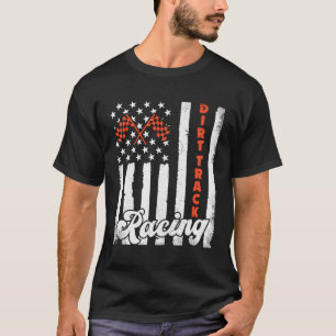 Driver Racer American Flag Dirt Track Racing Car B T-Shirt