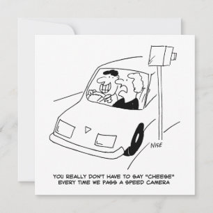 Driver Says Cheese When Passing a Speed Camera Holiday Card