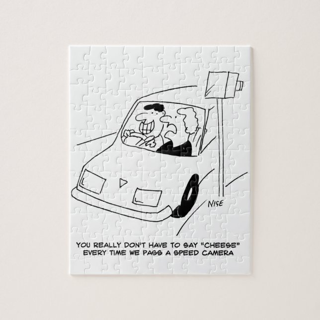 Driver Says Cheese When Passing a Speed Camera Jigsaw Puzzle (Vertical)