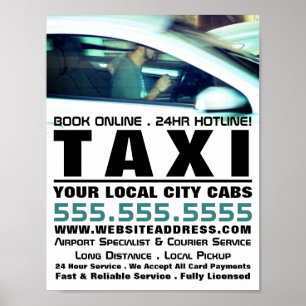 Driver, Taxi Cab Firm Advertising Poster