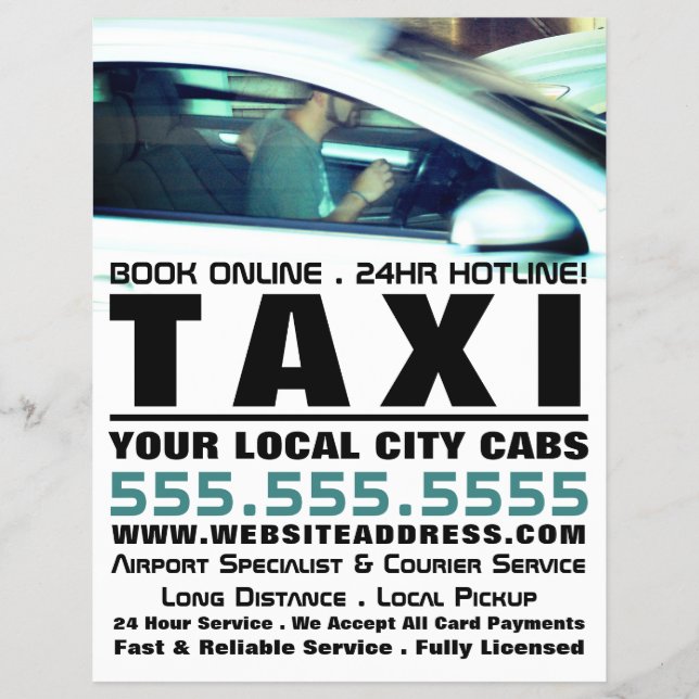 Driver, Taxi Cab Firm with Price List Flyer (Front)