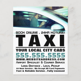 Driver, Taxi Cab Firm with Price List Flyer