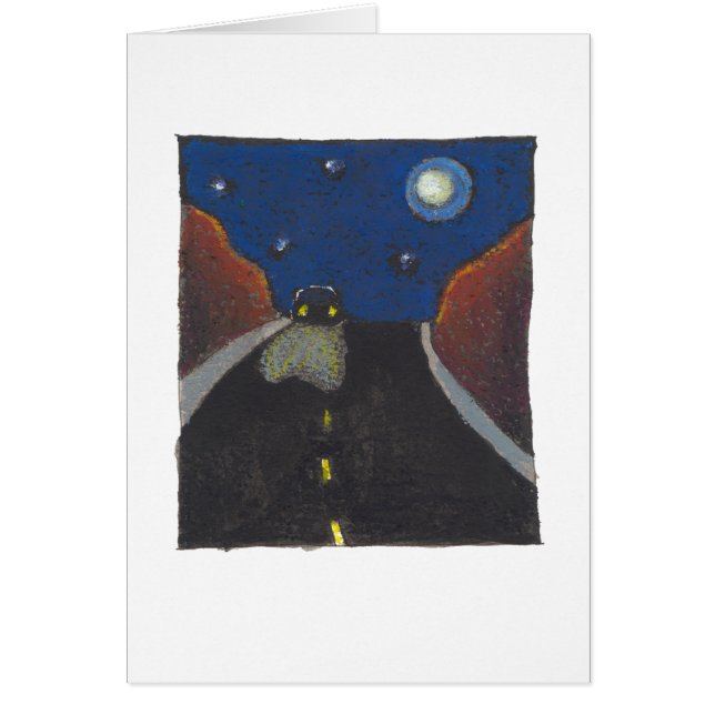 Driving at night fun unique art landscape drawing (Front)