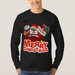 Driving Black Merry Christmas Santa, Snowman, And T-Shirt