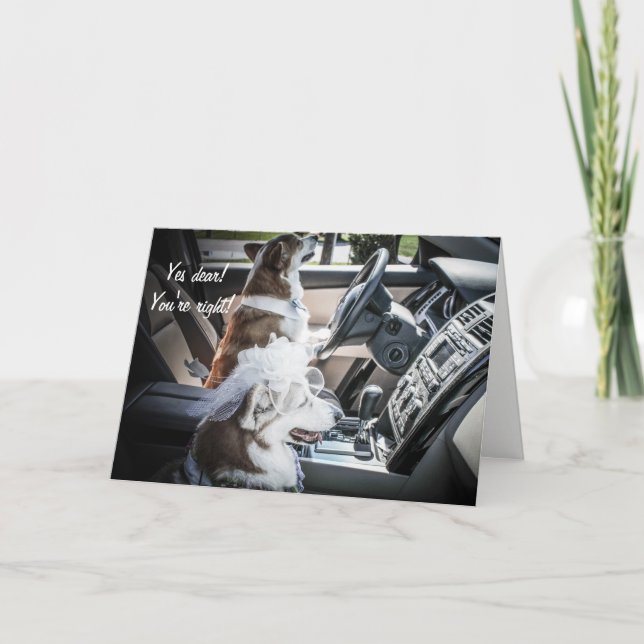 Driving Corgis Anniversary Card (Front)