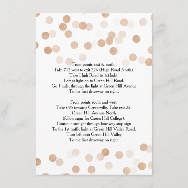 Driving Directions Copper Foil Glitter Light Enclosure Card (Front)