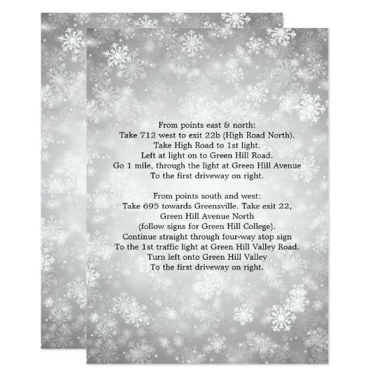 Driving Directions Silver Winter Wonderland Card