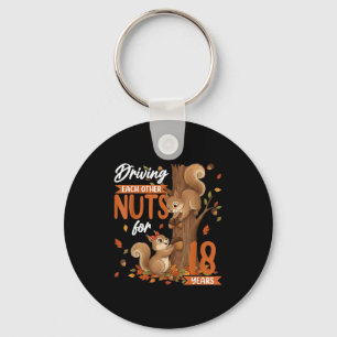 Driving each other nuts for 18 years wedding key ring