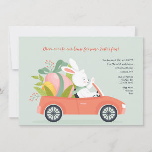 Driving Easter Bunny Invitation