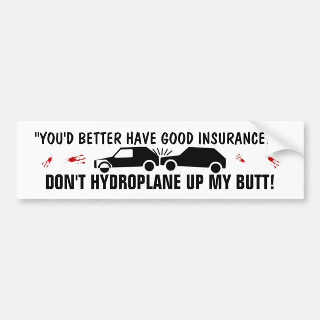 DRIVING FAST IN THE RAIN ACCIDENTS STUPID PEOPLE BUMPER STICKER (Front)