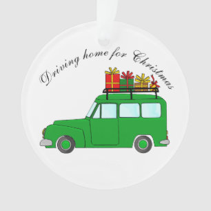 "Driving home for Christmas" truck with gifts Ornament