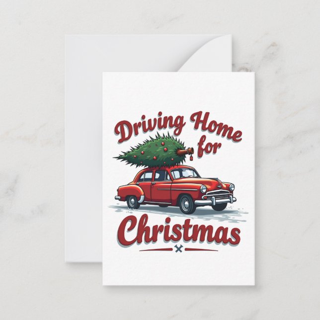 Driving Home For Christmas Truck Xmas Tree  Card (Front)
