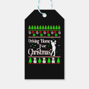Driving Home For Christmas, Ugly Xmas Sweater Golf Gift Tags