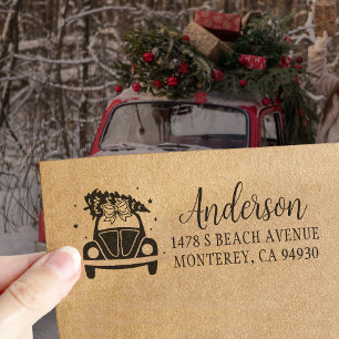 Driving Home ForChristmas Return Address  Rubber Stamp