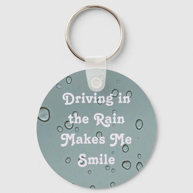 Driving in the Rain Water Droplet Photo Raindrop Key Ring (Front)